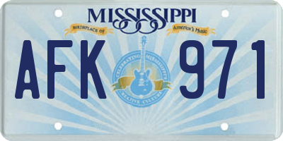 MS license plate AFK971