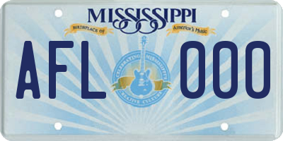 MS license plate AFL000