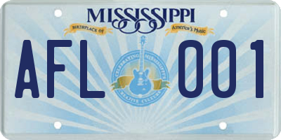 MS license plate AFL001
