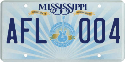 MS license plate AFL004