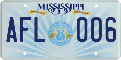 MS license plate AFL006