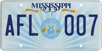 MS license plate AFL007