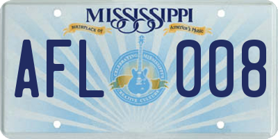 MS license plate AFL008