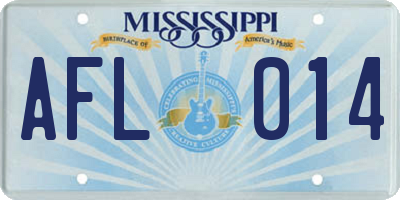MS license plate AFL014