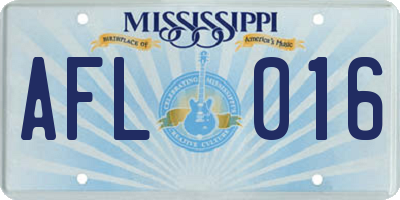 MS license plate AFL016