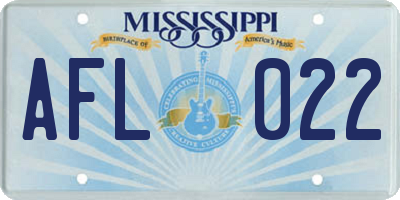 MS license plate AFL022