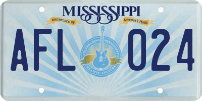 MS license plate AFL024