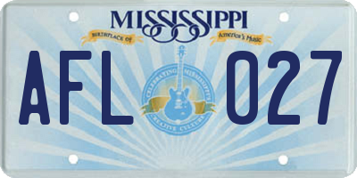 MS license plate AFL027