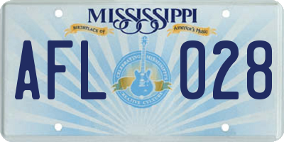 MS license plate AFL028
