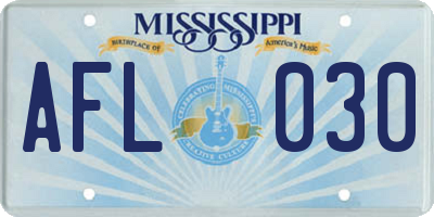 MS license plate AFL030