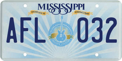 MS license plate AFL032