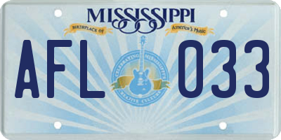 MS license plate AFL033