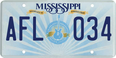 MS license plate AFL034