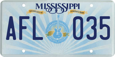 MS license plate AFL035