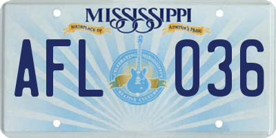 MS license plate AFL036