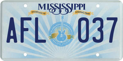 MS license plate AFL037