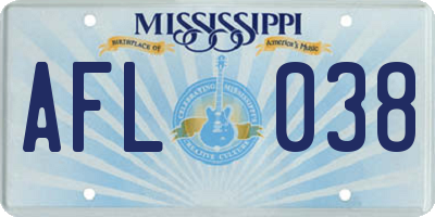 MS license plate AFL038