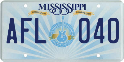 MS license plate AFL040