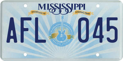 MS license plate AFL045