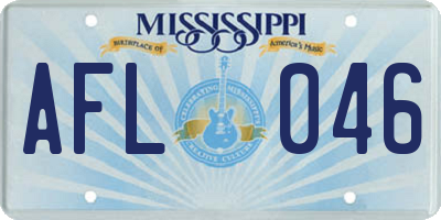 MS license plate AFL046