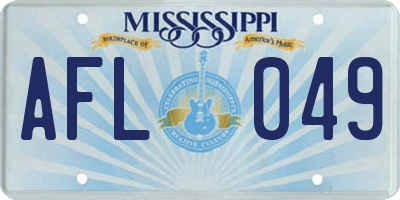 MS license plate AFL049