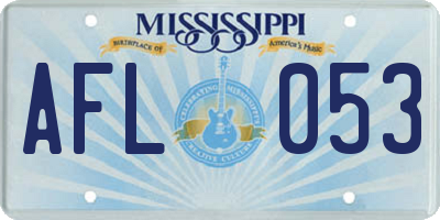 MS license plate AFL053