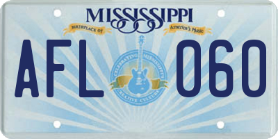 MS license plate AFL060