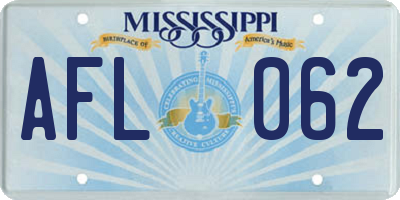 MS license plate AFL062