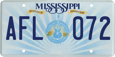 MS license plate AFL072