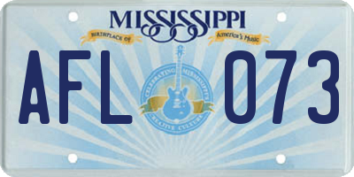 MS license plate AFL073