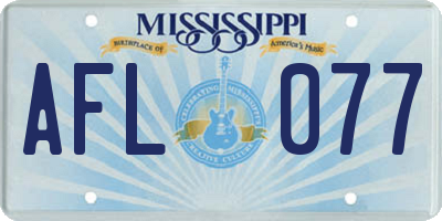 MS license plate AFL077