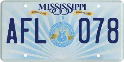 MS license plate AFL078