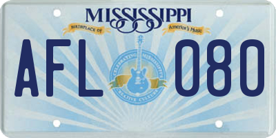 MS license plate AFL080