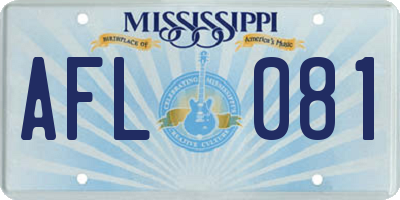 MS license plate AFL081