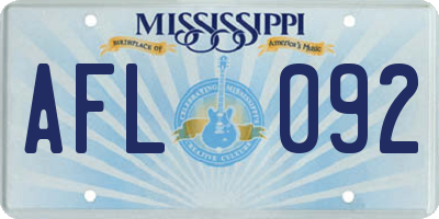 MS license plate AFL092