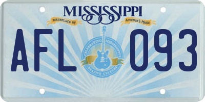 MS license plate AFL093