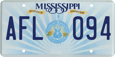 MS license plate AFL094