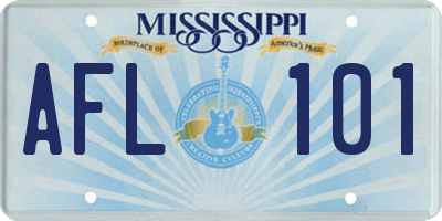 MS license plate AFL101