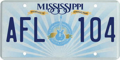 MS license plate AFL104