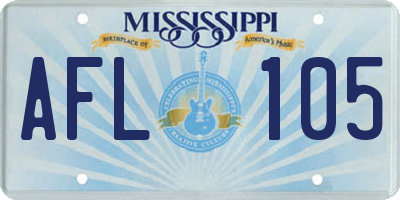 MS license plate AFL105