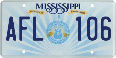 MS license plate AFL106