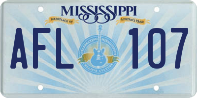MS license plate AFL107
