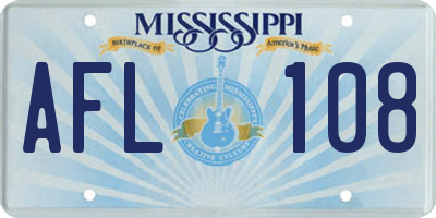 MS license plate AFL108