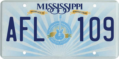MS license plate AFL109