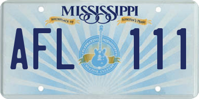 MS license plate AFL111