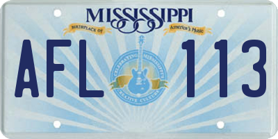 MS license plate AFL113