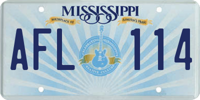MS license plate AFL114