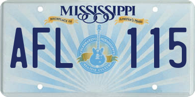 MS license plate AFL115