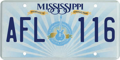 MS license plate AFL116