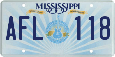MS license plate AFL118